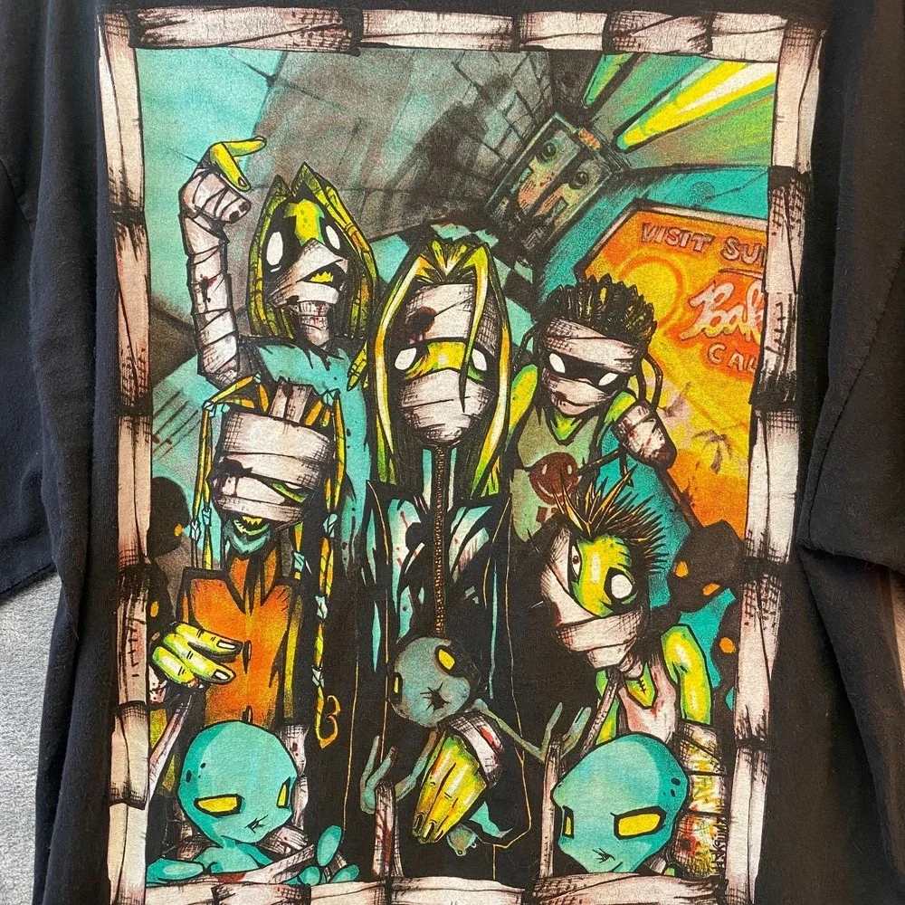 Vintage 2001 Giant Korn T-Shirt XLARGE Black Double Sided Band Tee